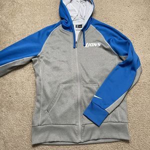 Nike NFL Apparel Detroit Lions Therma Fit Full Zip Hoodie Jacket Mens Large